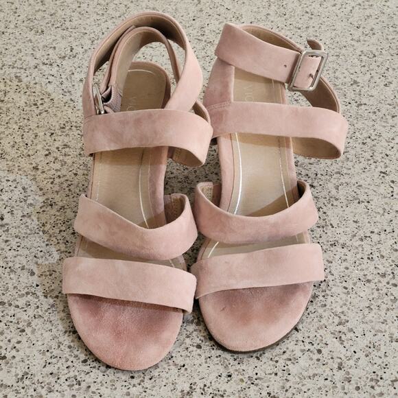 VIONIC Blaire Suede Blush Pink Wrap Around Ankle Strap Block Sandal Heels✨️9.5 - Picture 4 of 16